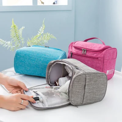 Borsa per cosmetici da viaggio personalizzata con cerniera Borsa per cosmetici da viaggio portatile