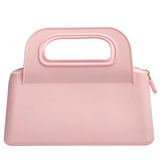 Borsa piccola per trucco da donna Borsa per cosmetici in silicone con cerniera per donna